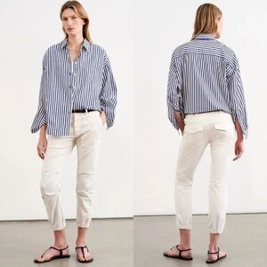 Nili Lotan cream military jogger pants